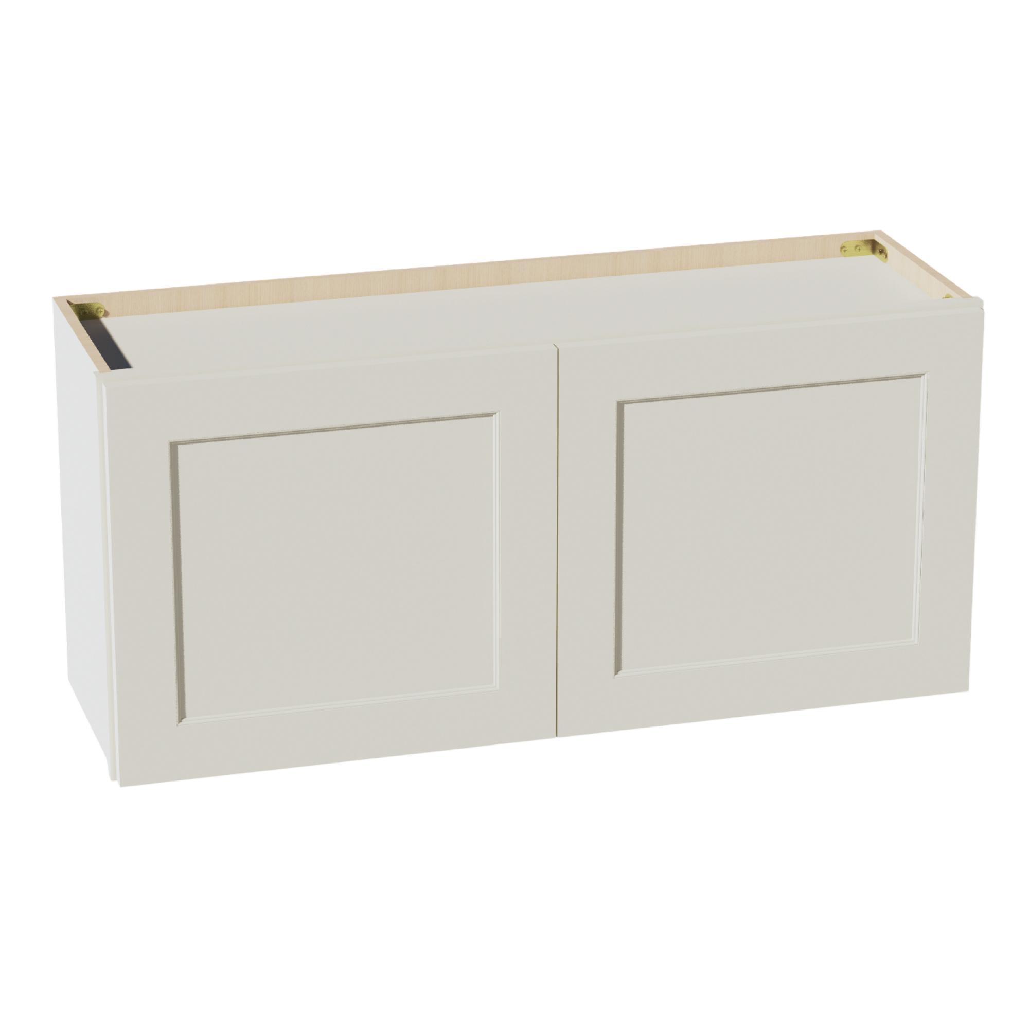 TW-W3918: Creamy White Shaker 39"W x 18"H 2 Doors Standard Wall Bridge Cabinet