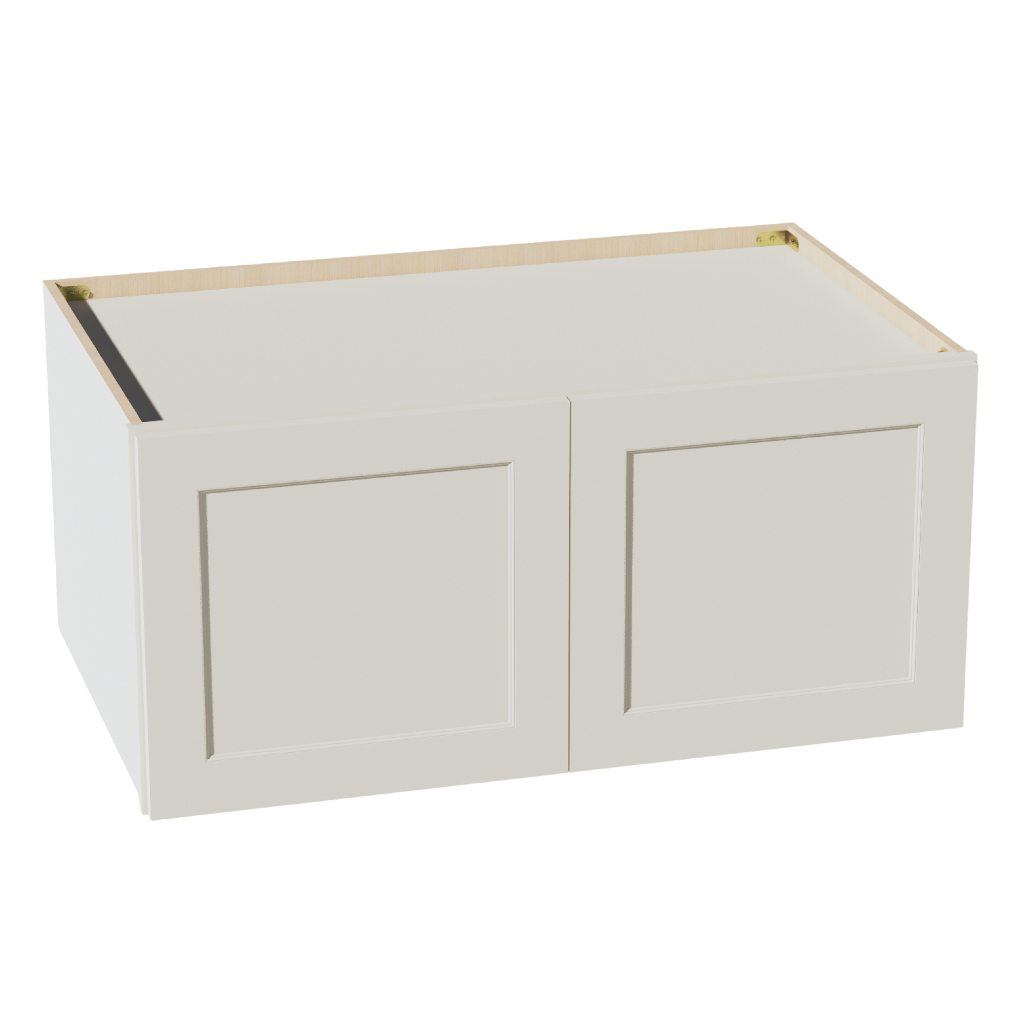TW-W391824: Creamy White Shaker 39"W x 18"H x 24"D 2 Doors Standard Bridge Wall Cabinet