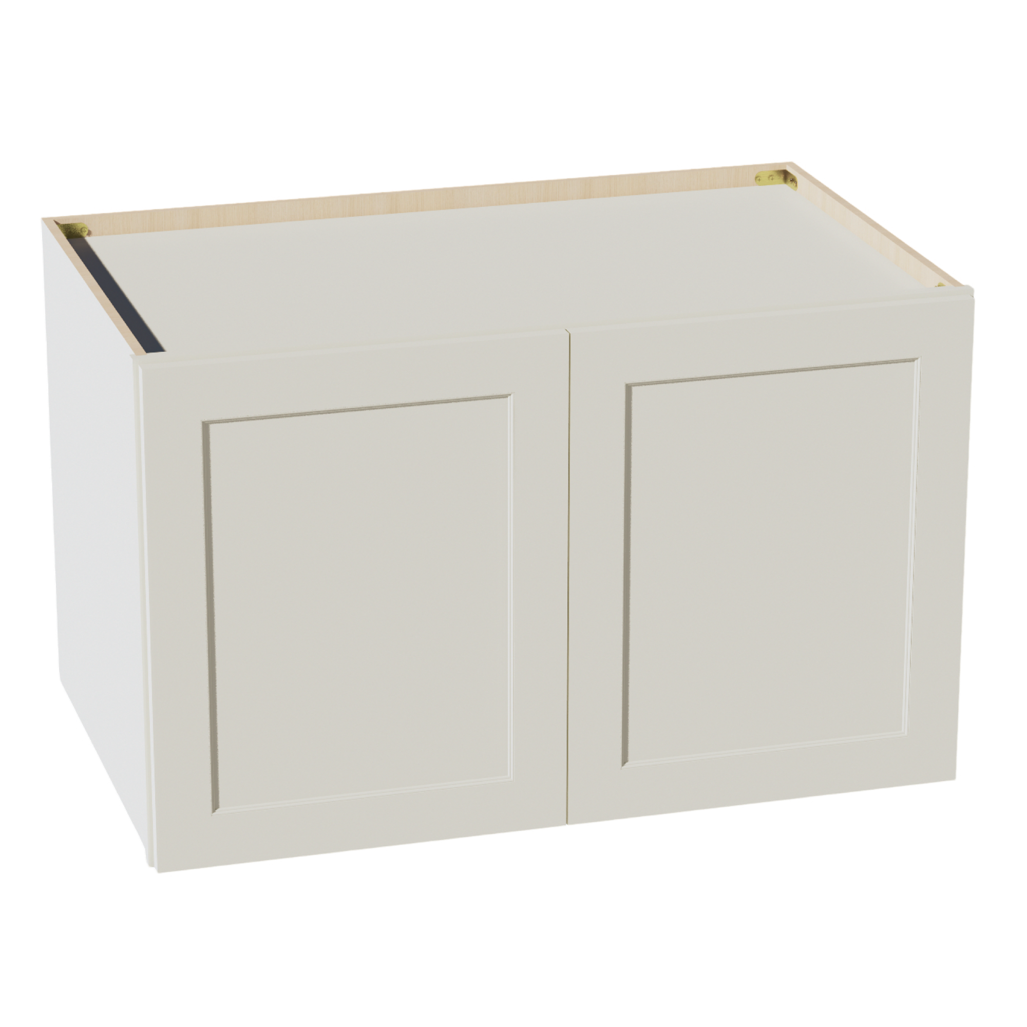TW-W392424: Creamy White Shaker 39"W x 24"H x 24"D 2 Doors & 1 Shelf Standard Bridge Wall Cabinet