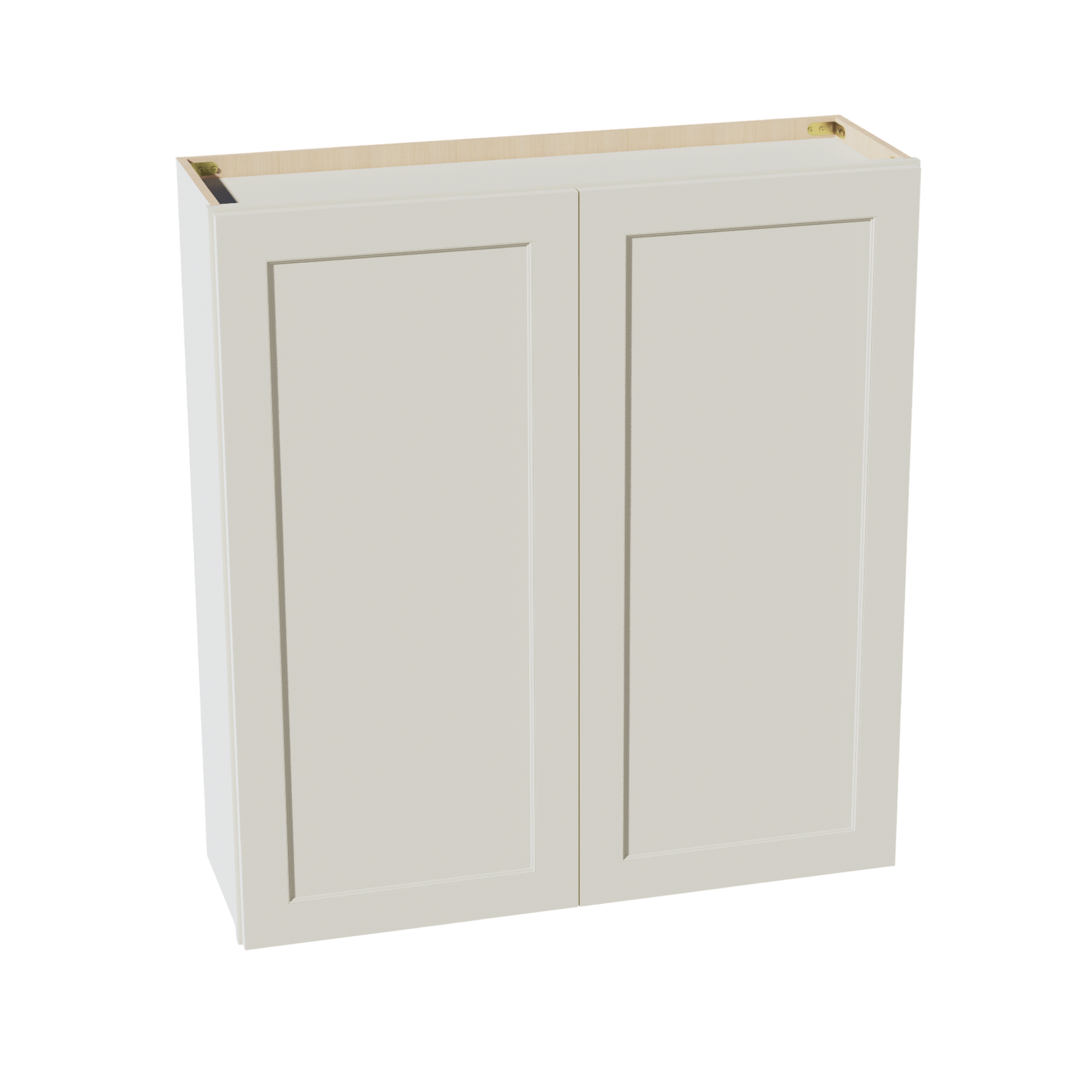 TW-W3942: Creamy White Shaker 39"W x 42"H 2 Doors & 3 Shelves Standard Wall Cabinet