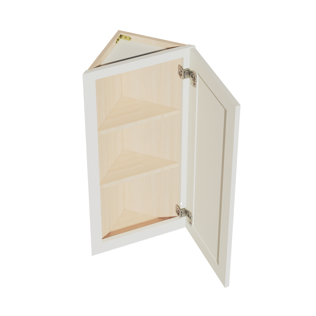 TW-WAE1236: Creamy White Shaker 12"W x 36"H x 12"D 1 Door & 2 Shelves Wall Angle End Cabinet