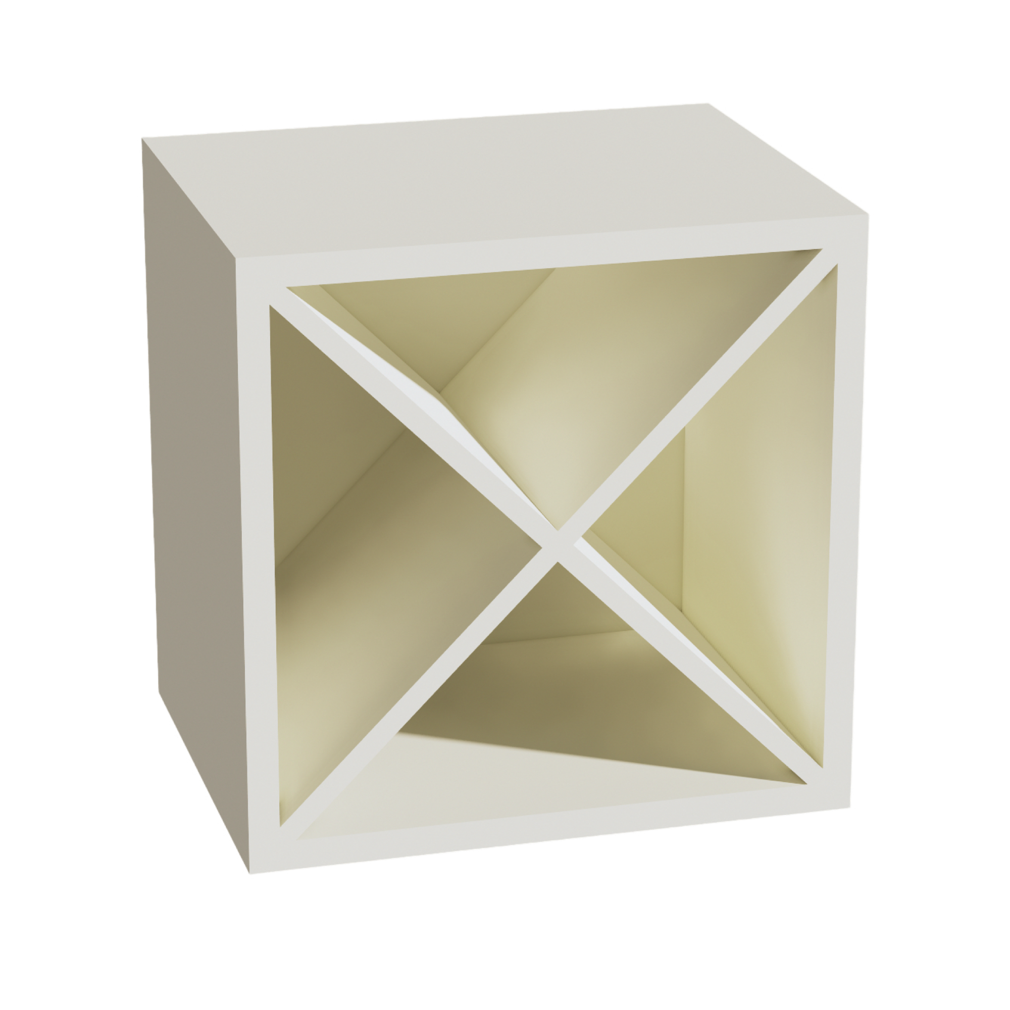 TW-WR1515: Creamy White Shaker 15"W x 15"H x 12"D Wall Wine Rack Incl. Shelf