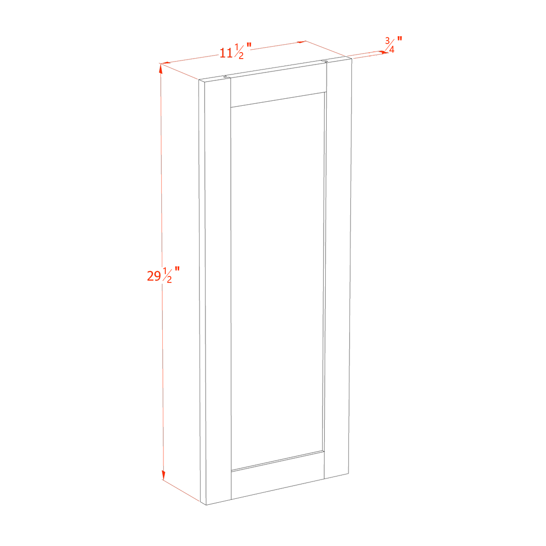 DI-WP-W30: Dallas Ivory Shaker 30" - 11-1/2"W x 29-1/2"H x 3/4"D Wainscot Panel Wall