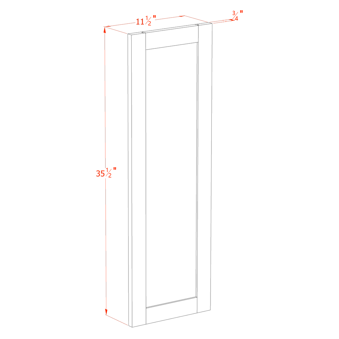 DI-WP-W36: Dallas Ivory Shaker 36" - 11-1/2"W x 35-1/2"H x 3/4"D Wainscot Panel Wall