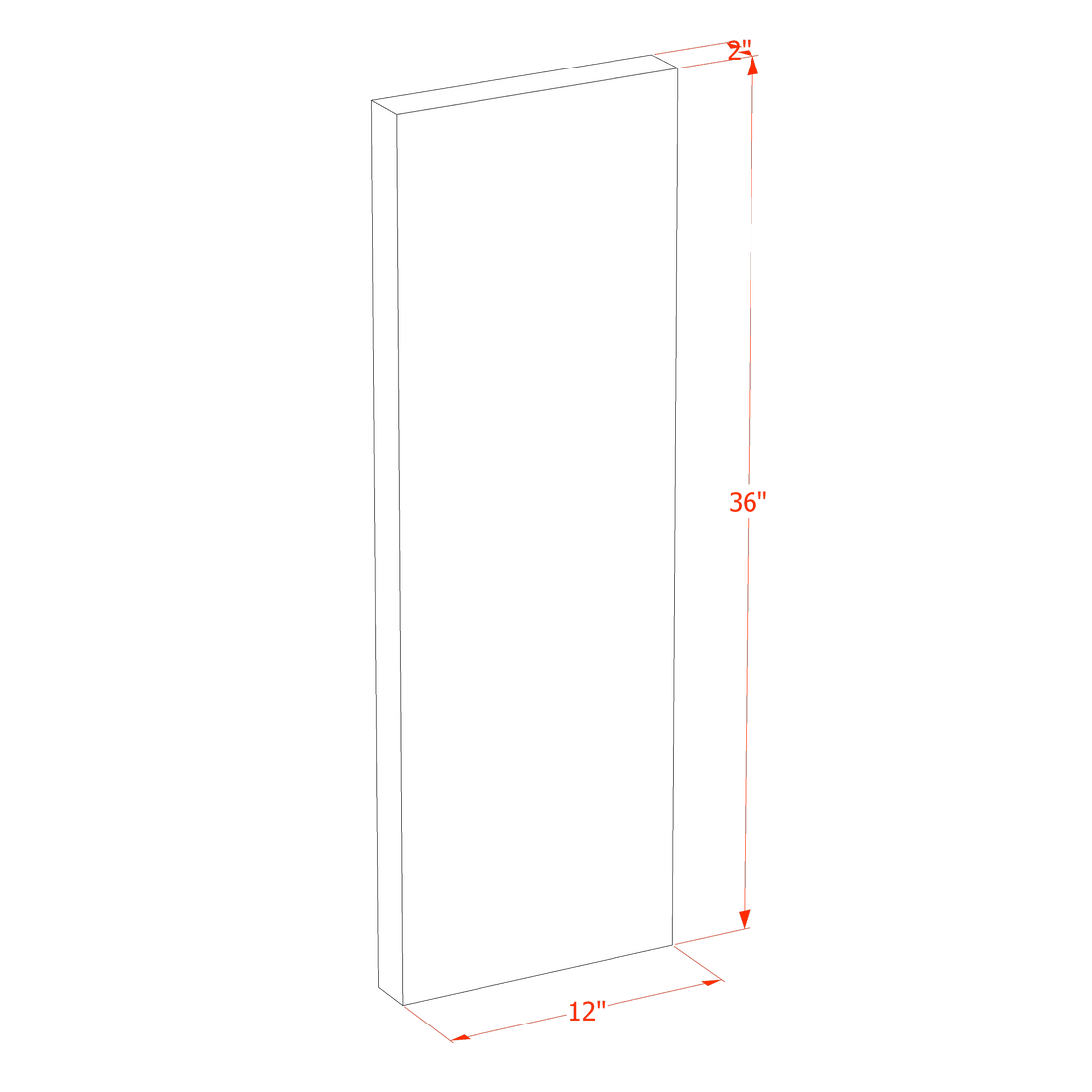 HA-FLS36: Ash Gray Shaker 36"W x 2"H x 12"D Flat Shelf