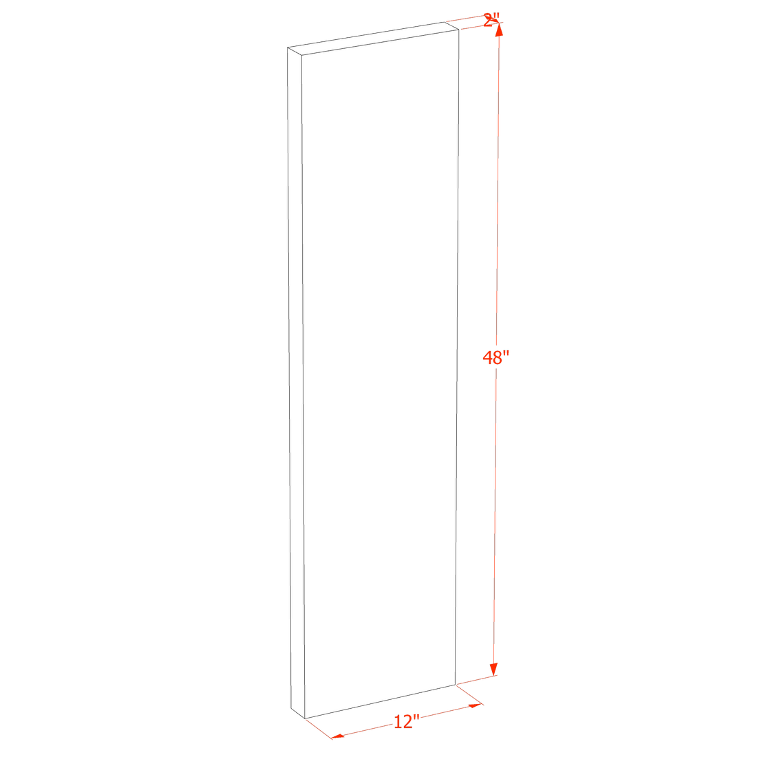 HA-FLS48: Ash Gray Shaker 48"W x 2"H x 12"D Flat Shelf