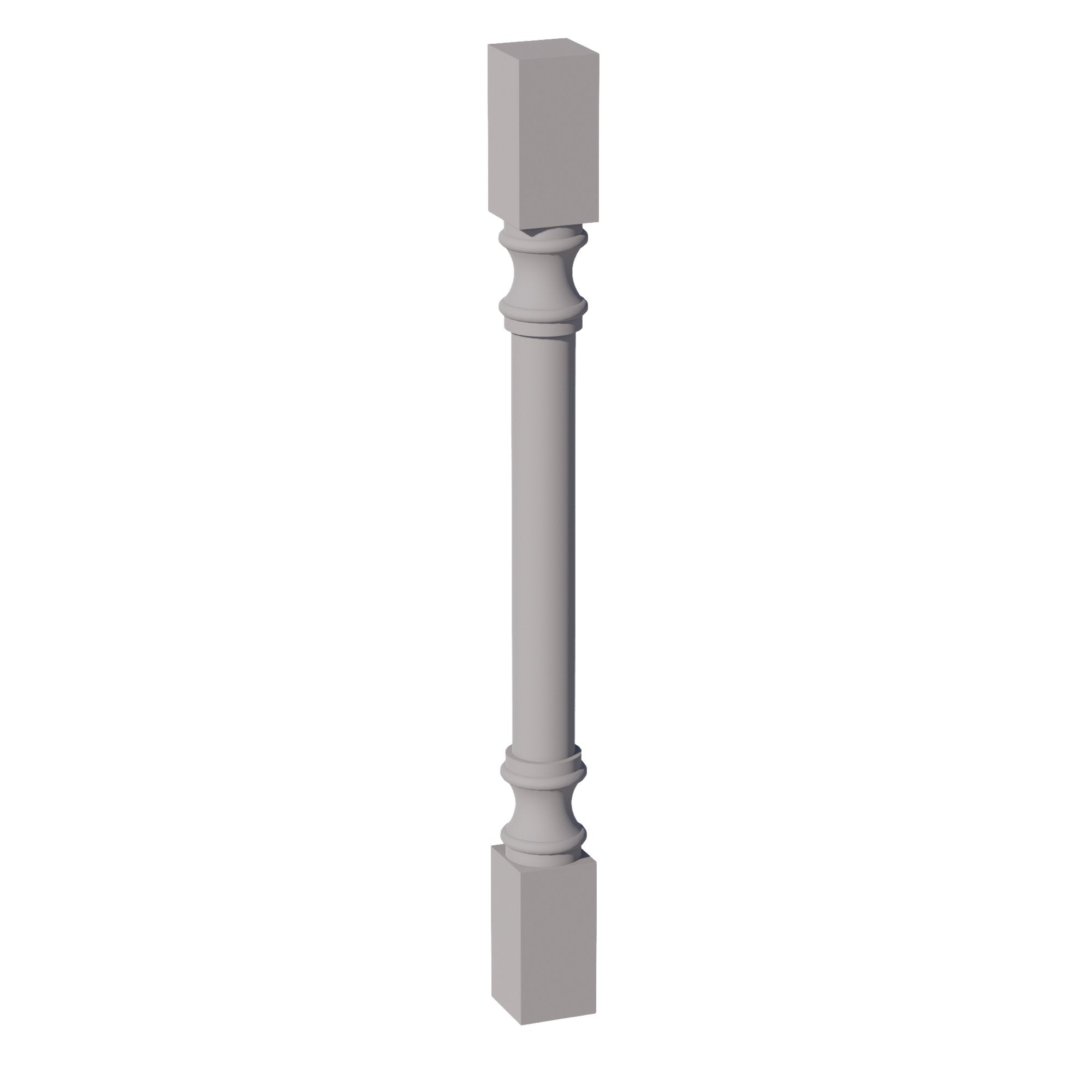 HA-RP336: Ash Gray Shaker 03"W x 36"H x 03"D Round Roman Pillar