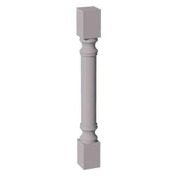 HA-RP436: Ash Gray Shaker 04"W x 36"H x 04"D Round Roman Pillar