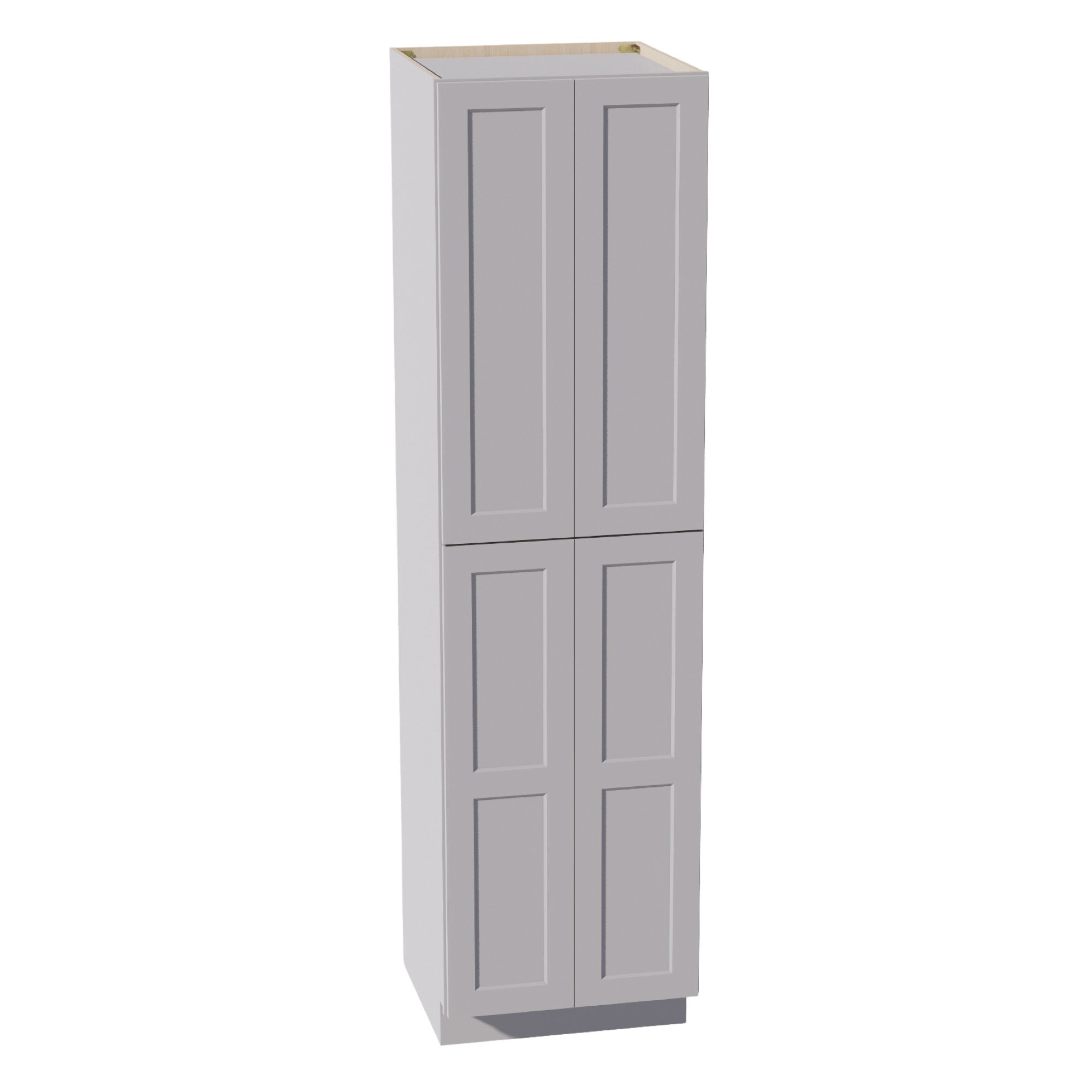 HA-TP2490: Ash Gray Shaker 24"W x 90"H x 24"D 4 Door & 5 Shelves Tall Shelf Pantry Cabinets