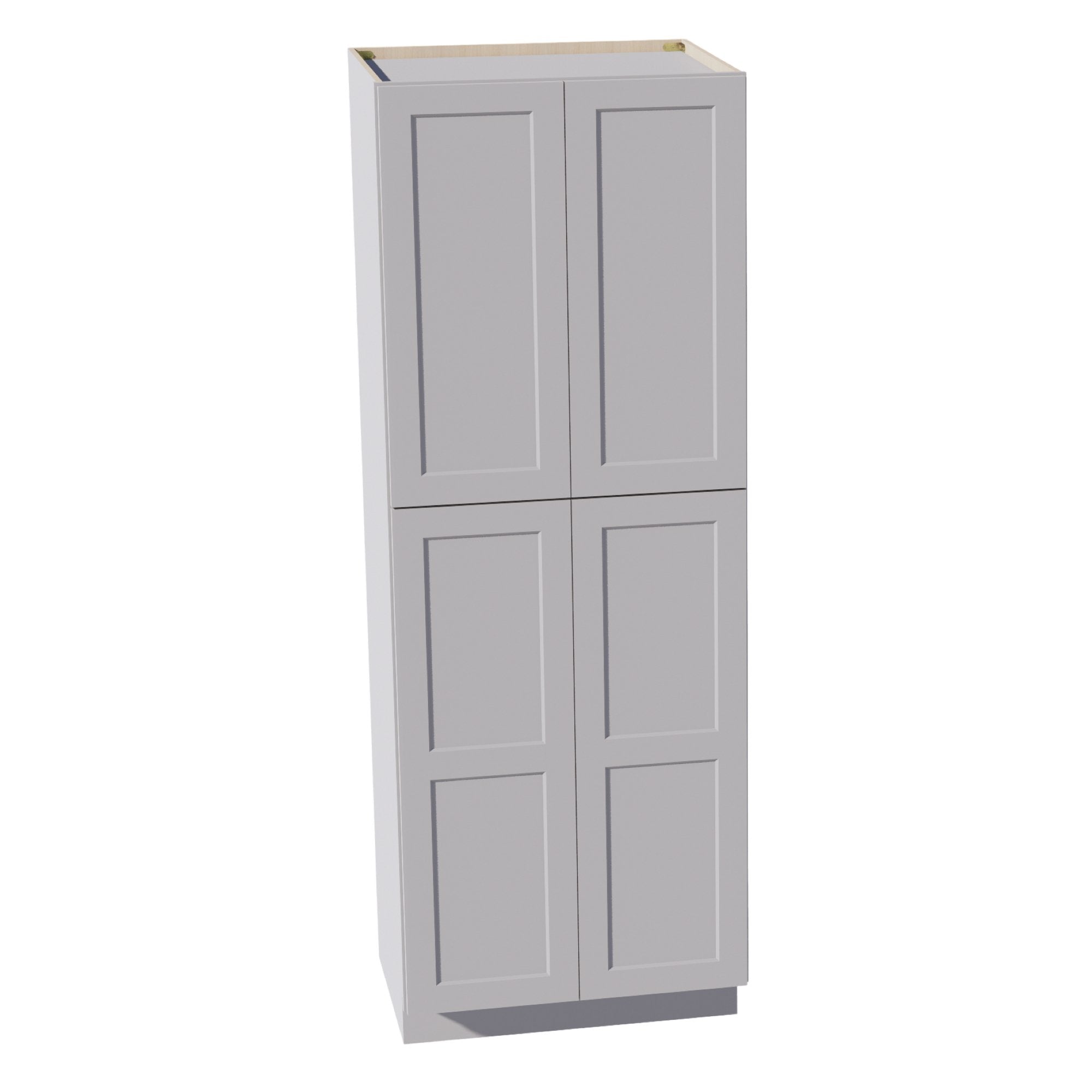 HA-TP3084: Ash Gray Shaker 30"W x 84"H x 24"D 4 Door & 5 Shelves Tall Shelf Pantry Cabinets