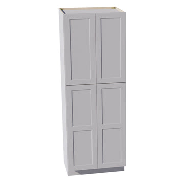 HA-TP3084: Ash Gray Shaker 30"W x 84"H x 24"D 4 Door & 5 Shelves Tall Shelf Pantry Cabinets