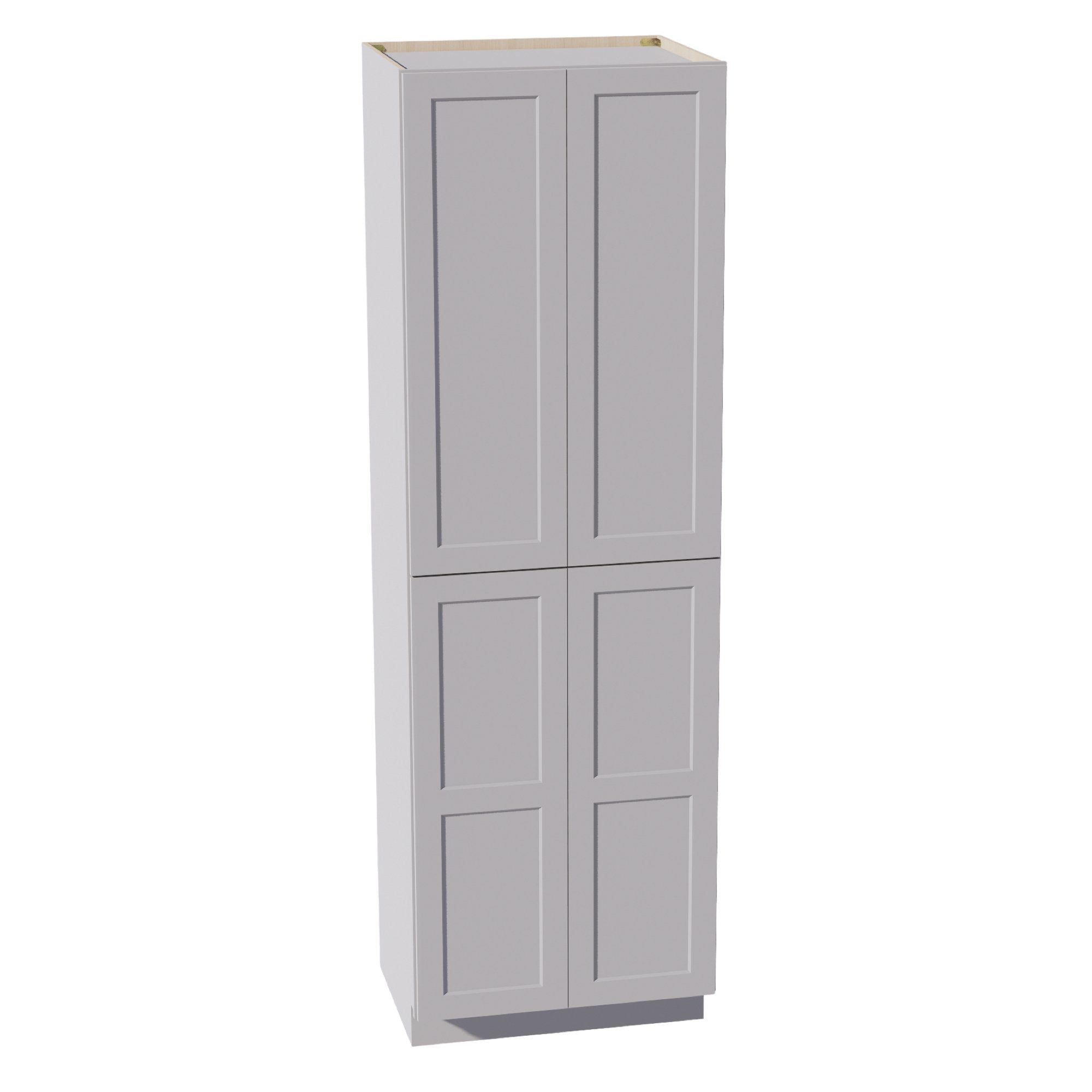 HA-TP3096: Ash Gray Shaker 30"W x 96"H x 24"D 2 Doors & 6 Shelves Tall Shelf Pantry Cabinets