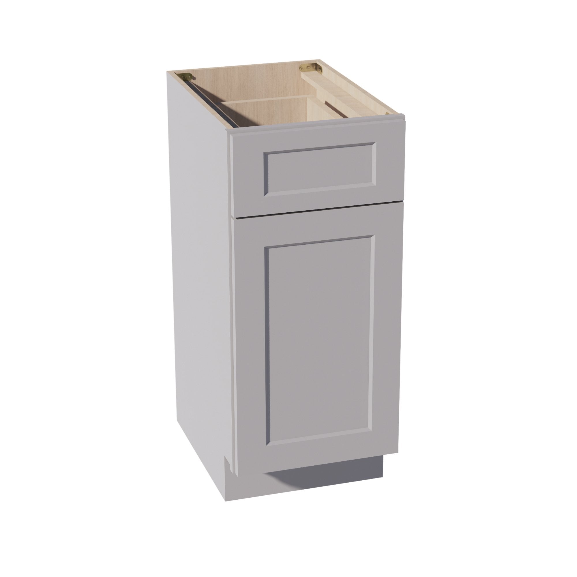 HA-VB1521: Ash Gray Shaker 15"W x 34-1/2"H x 21"D 1 Door & 1 Drawer Single Door Vanity Base Cabinets