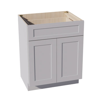 HA-VB2721: Ash Gray Shaker 27"W x 34-1/2"H x 21"D 2 Doors & 1 Drawer Double Door Vanity Base Cabinets