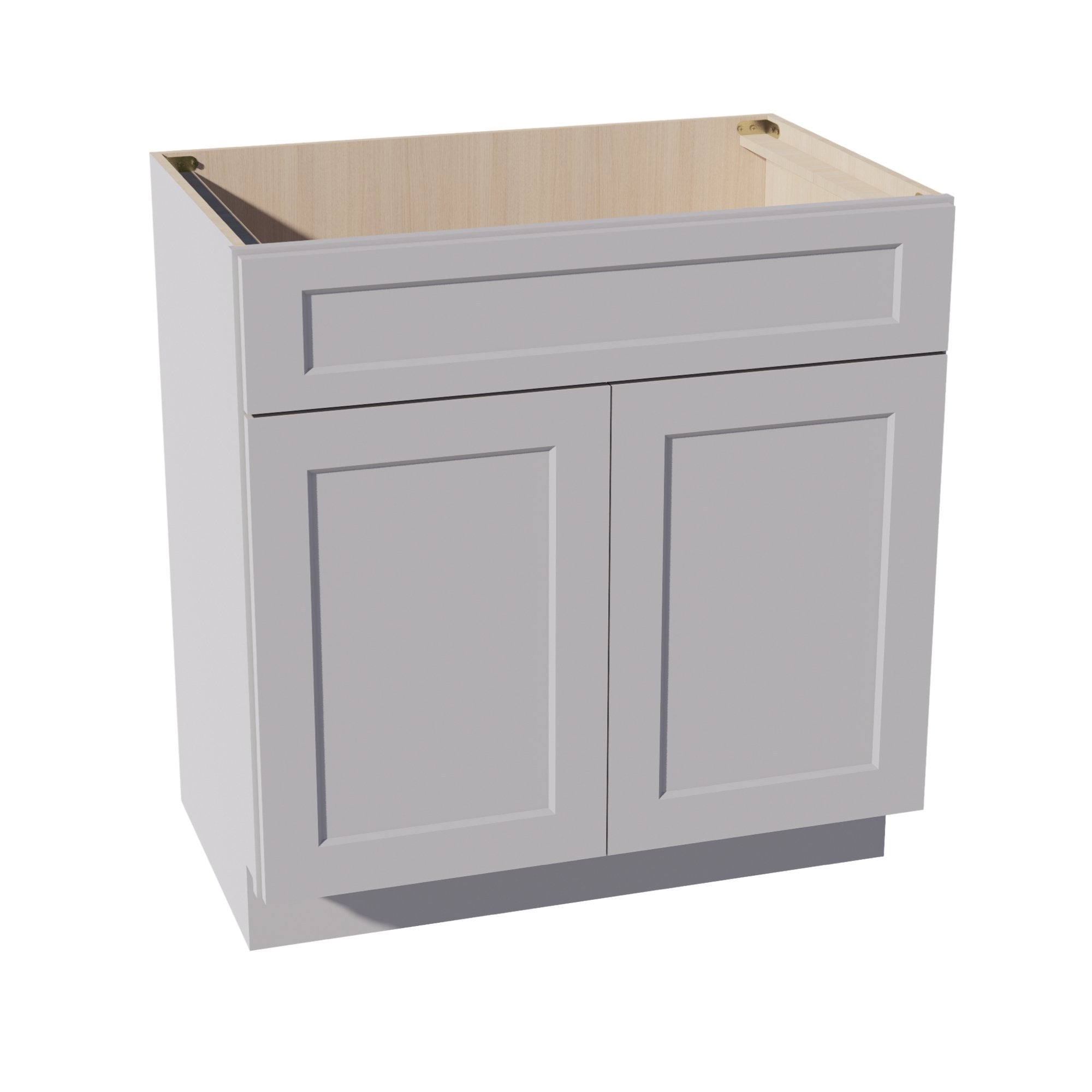 HA-VSB3321: Ash Gray Shaker 33"W x 34-1/2"H x 21"D 2 Doors & 1 False Drawer Vanity Sink Base Cabinets
