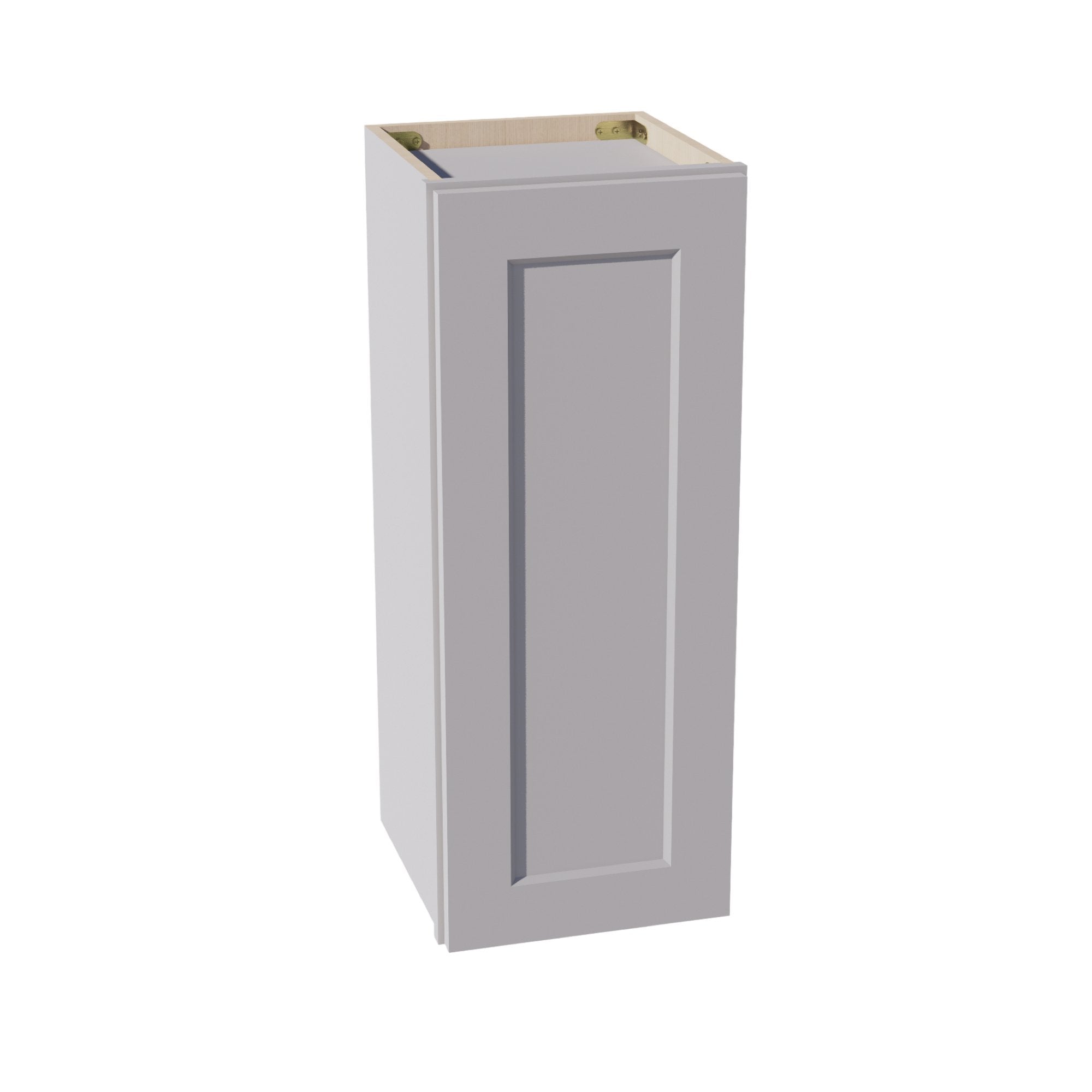 HA-W1230:: Ash Gray Shaker 12"W x 30"H 1 Door & 2 Shelves Standard Wall Cabinet