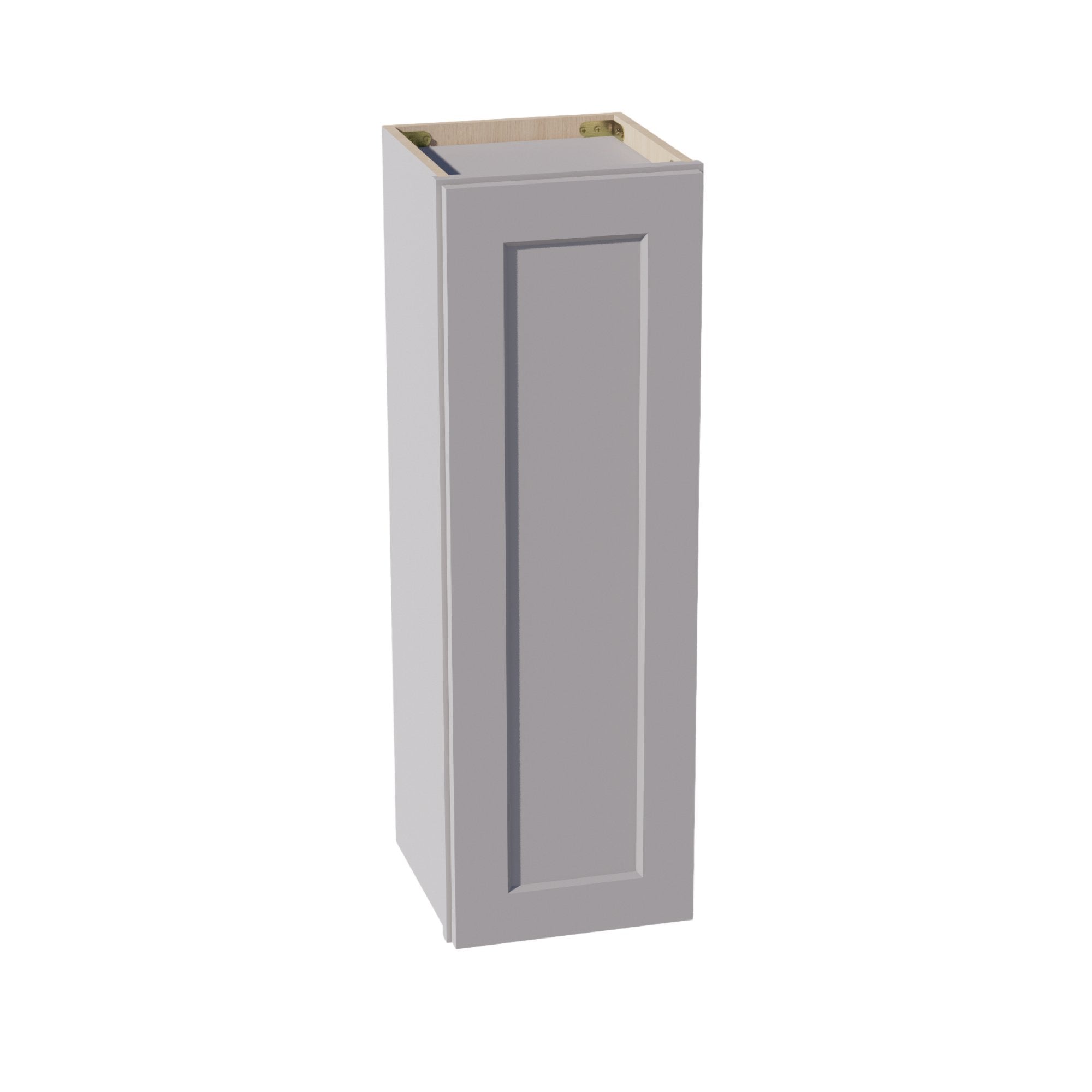 HA-W1236: Ash Gray Shaker 12"W x 36"H 1 Door & 2 Shelves Standard Wall Cabinet