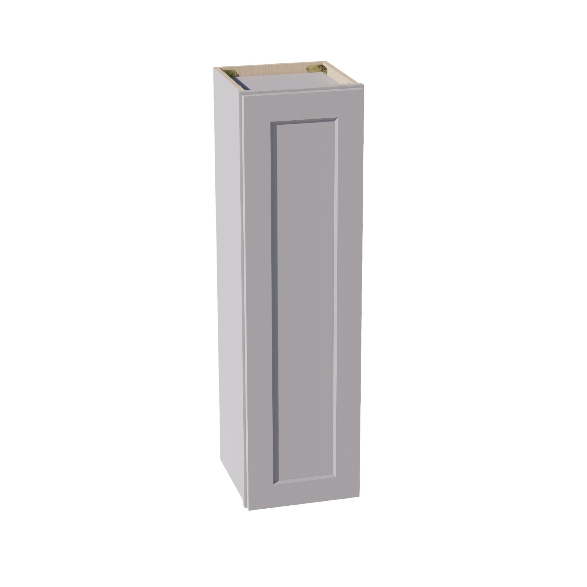 HA-W1242: Ash Gray Shaker 12"W x 42"H 1 Door & 3 Shelves Standard Wall Cabinet