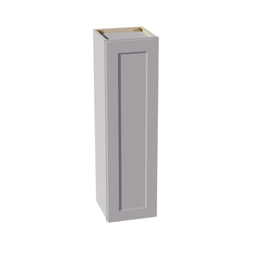 HA-W1242: Ash Gray Shaker 12"W x 42"H 1 Door & 3 Shelves Standard Wall Cabinet