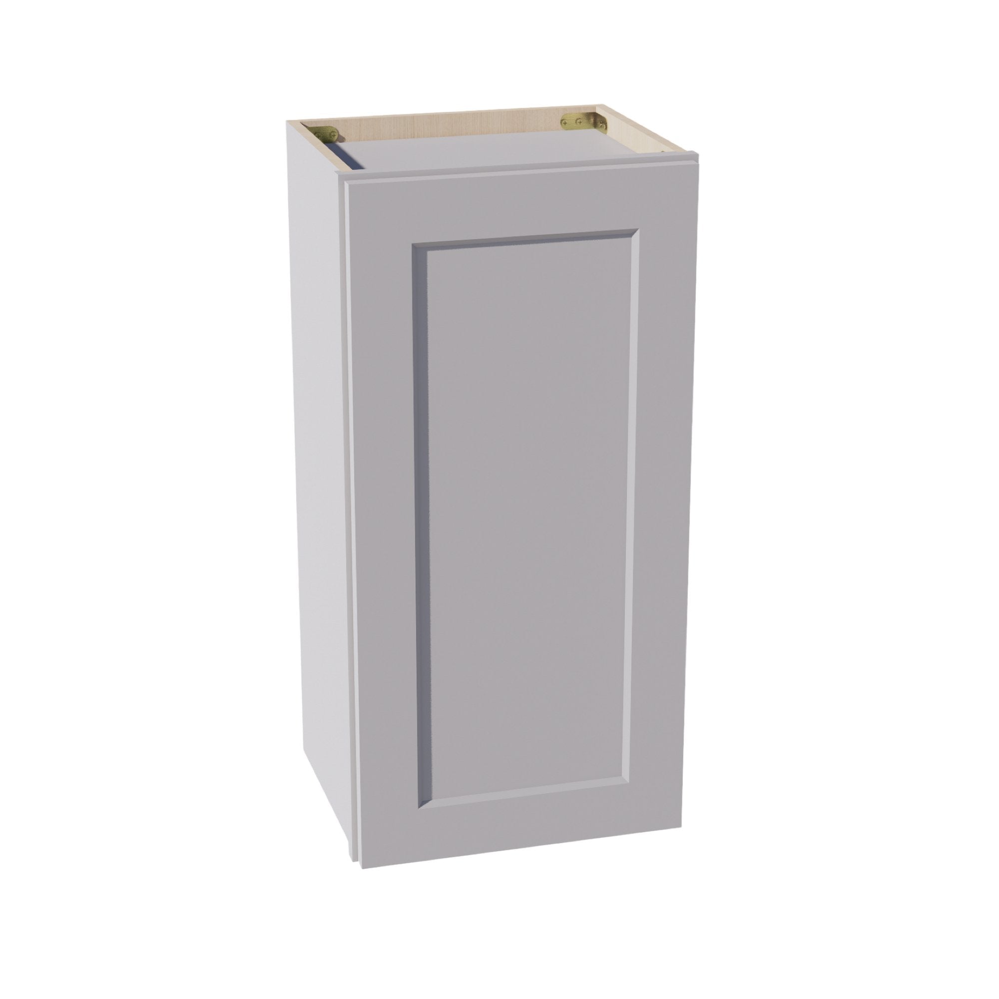 HA-W1530: Ash Gray Shaker 15"W x 30"H 1 Door & 2 Shelves Standard Wall Cabinet