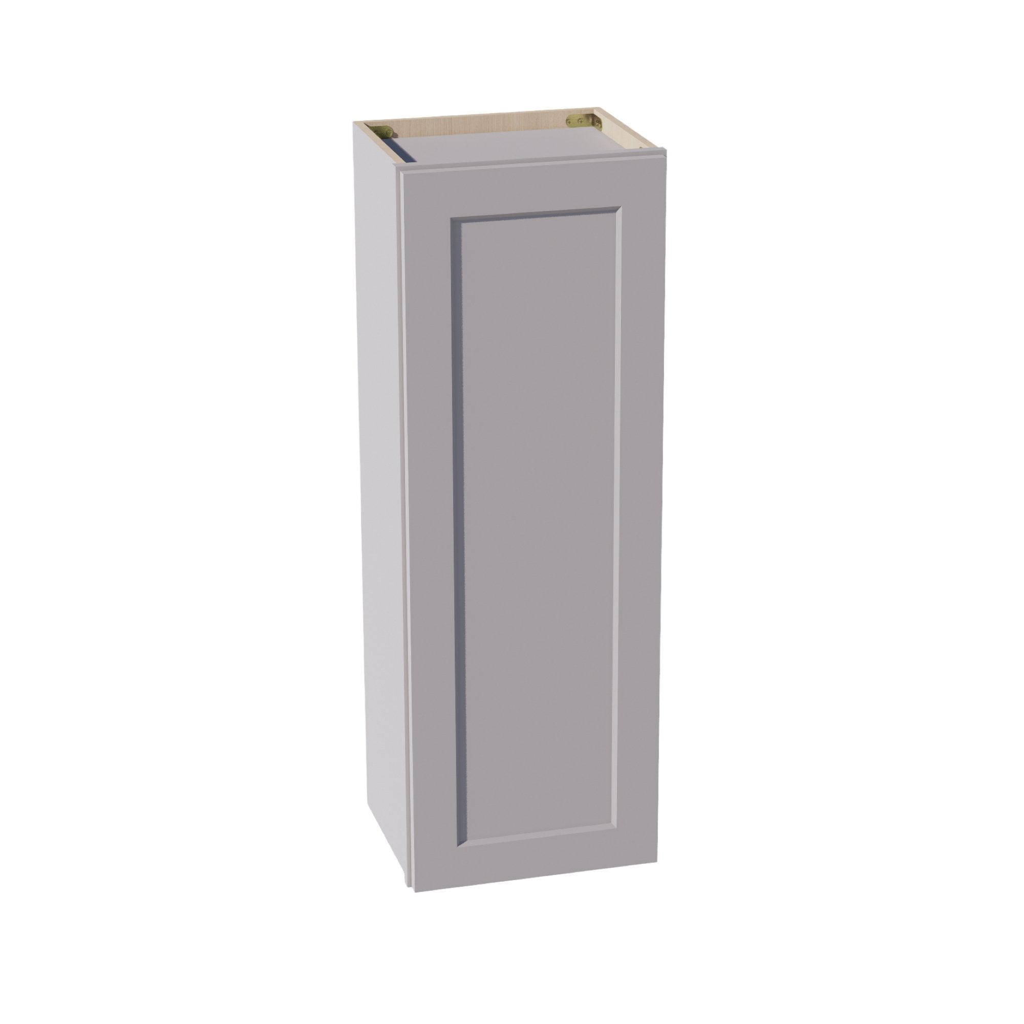 HA-W1542: Ash Gray Shaker 15"W x 42"H 1 Door & 3 Shelves Standard Wall Cabinet