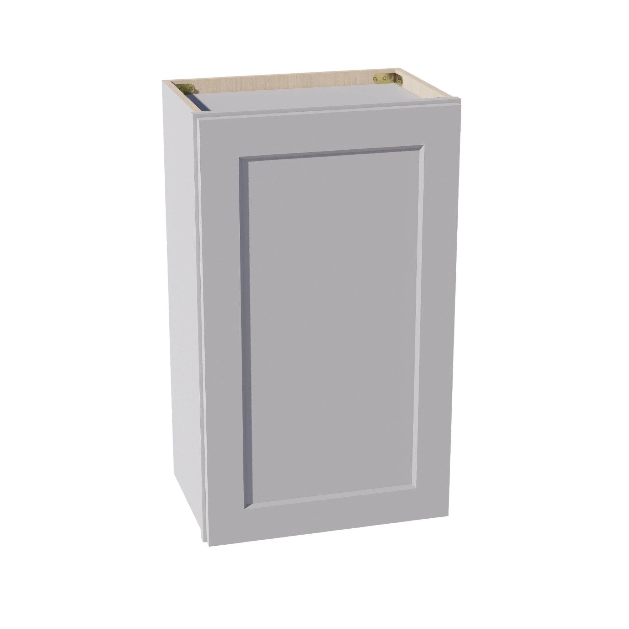 HA-W1830: Ash Gray Shaker 18"W x 30"H 1 Door & 2 Shelves Standard Wall Cabinet