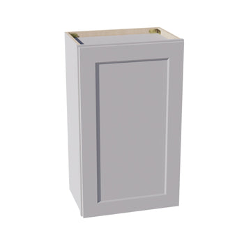 HA-W1830: Ash Gray Shaker 18"W x 30"H 1 Door & 2 Shelves Standard Wall Cabinet