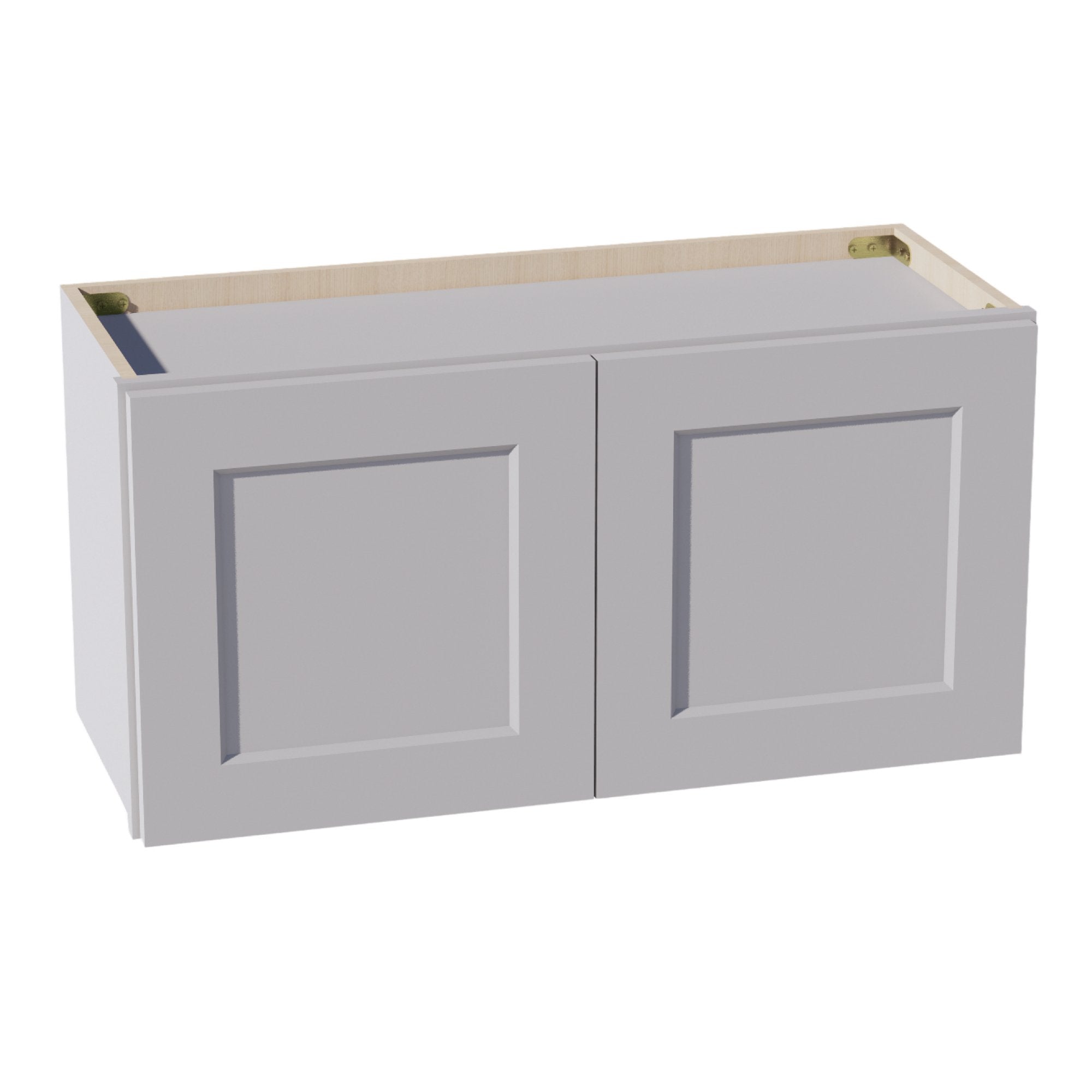 HA-W3015: Ash Gray Shaker 30"W x 15"H 2 Doors Standard Wall Bridge Cabinet