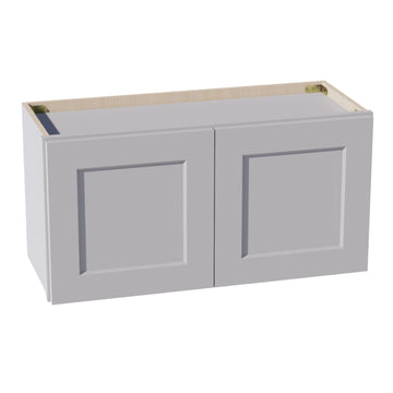 HA-W3015: Ash Gray Shaker 30"W x 15"H 2 Doors Standard Wall Bridge Cabinet