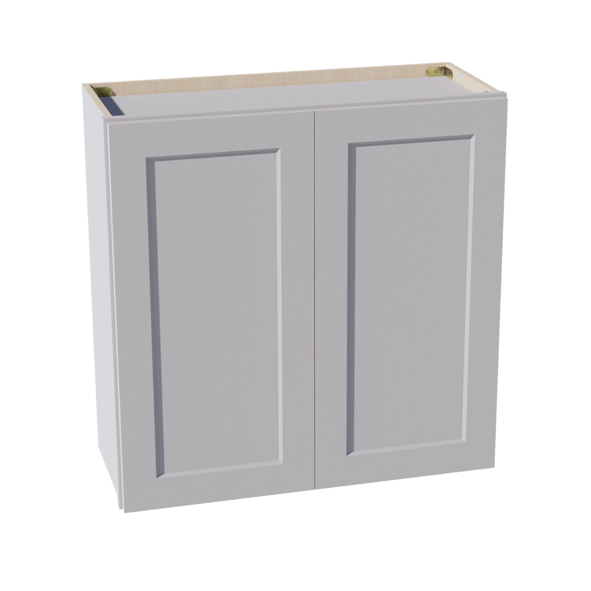 HA-W3030: Ash Gray Shaker 30"W x 30"H 2 Doors & 2 Shelves Standard Wall Cabinet