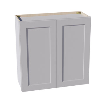 HA-W3030: Ash Gray Shaker 30"W x 30"H 2 Doors & 2 Shelves Standard Wall Cabinet