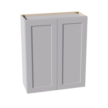 HA-W3036: Ash Gray Shaker 30"W x 36"H 2 Doors & 2 Shelves Standard Wall Cabinet