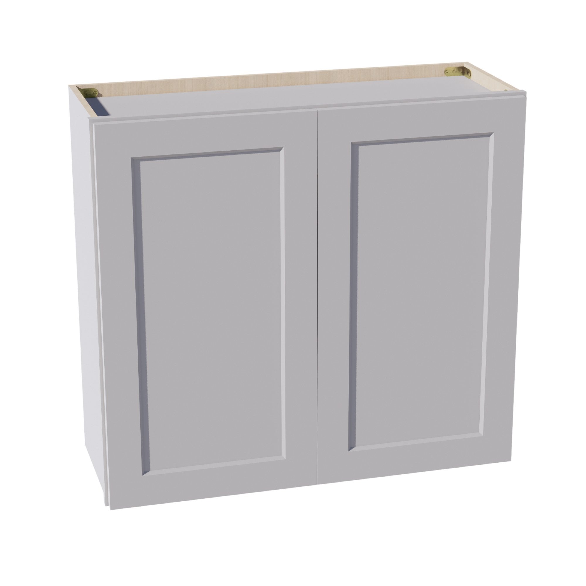 HA-W3330: Ash Gray Shaker 33"W x 30"H 2 Doors & 2 Shelves Standard Wall Cabinet