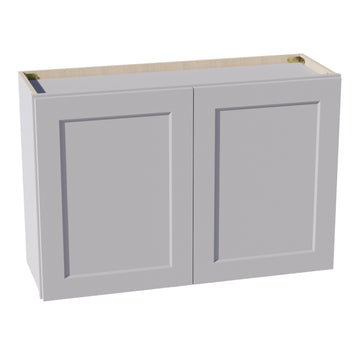 HA-W3624: Ash Gray Shaker 36"W x 24"H 2 Doors Standard Wall Bridge Cabinet