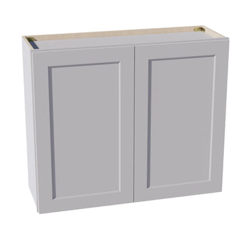 HA-W3630: Ash Gray Shaker 36"W x 30"H 2 Doors & 2 Shelves Standard Wall Cabinet