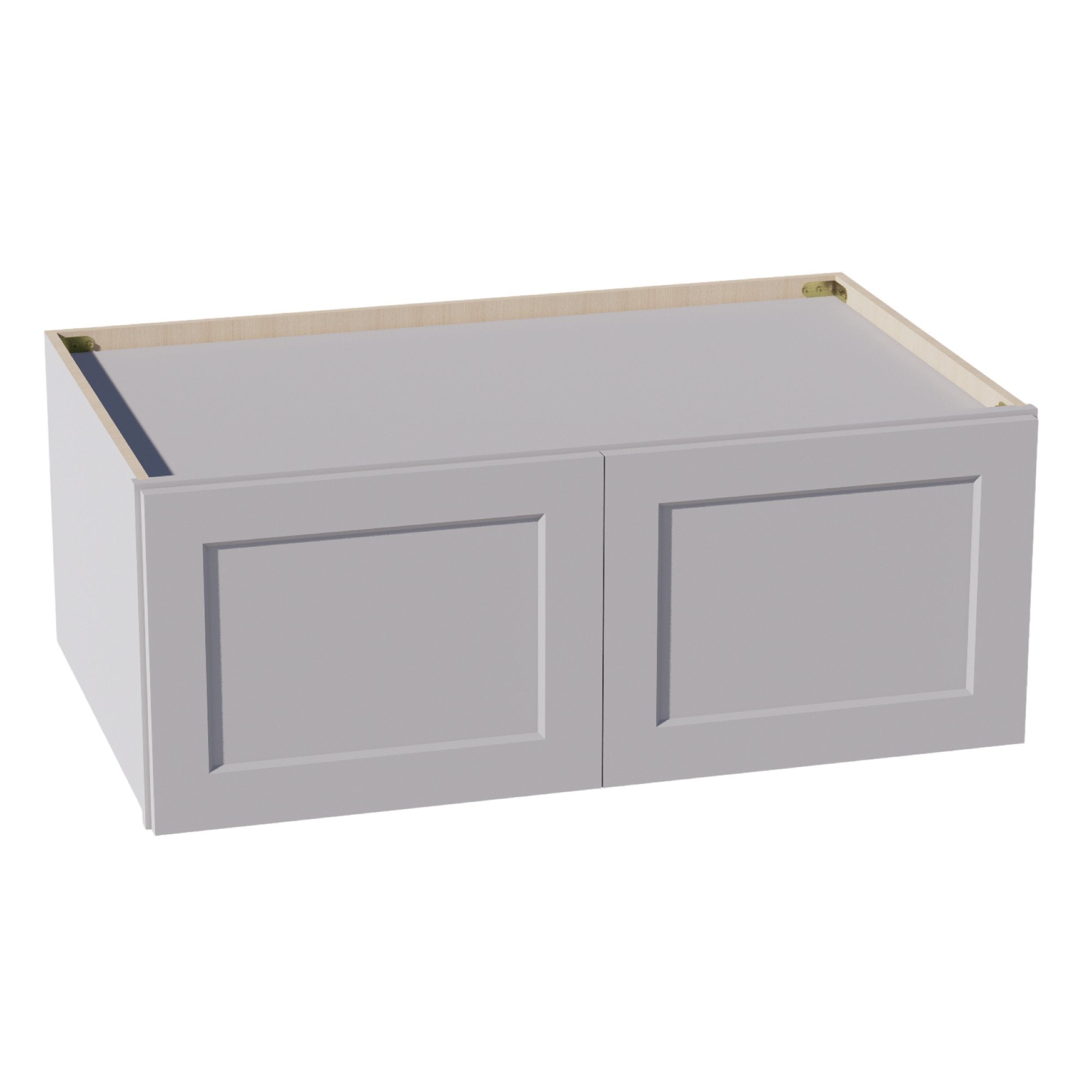 HA-W391524: Ash Gray Shaker 39"W x 15"H x 24"D 2 Doors Standard Bridge Wall Cabinet