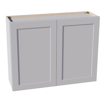 HA-W3930: Ash Gray Shaker 39"W x 30"H 2 Doors & 2 Shelves Standard Wall Cabinet