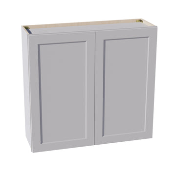 HA-W3936: Ash Gray Shaker 39"W x 36"H 2 Doors & 2 Shelves Standard Wall Cabinet