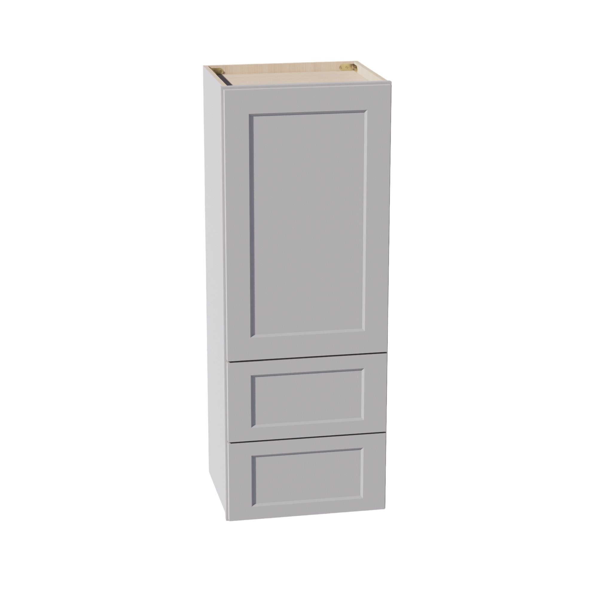 HA-WD1848: Ash Gray Shaker 18"W x 48"H 1 Door & 2 Drawers Special Wall Cabinet