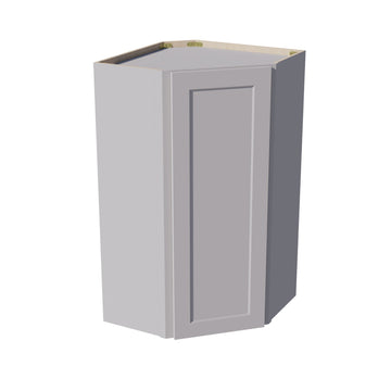 HA-WDC2442: Ash Gray Shaker 24"W x 42"H 1 Door & 2 Shelves Diagonal Wall Corner Cabinet