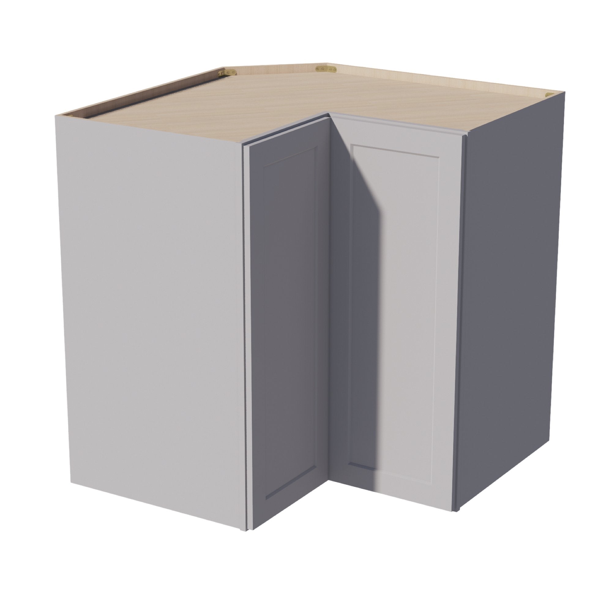 HA-WPC2442: Ash Gray Shaker 24"W x 42"H 1 Door & 3 Shelves Pie Cut Wall Corner Cabinet