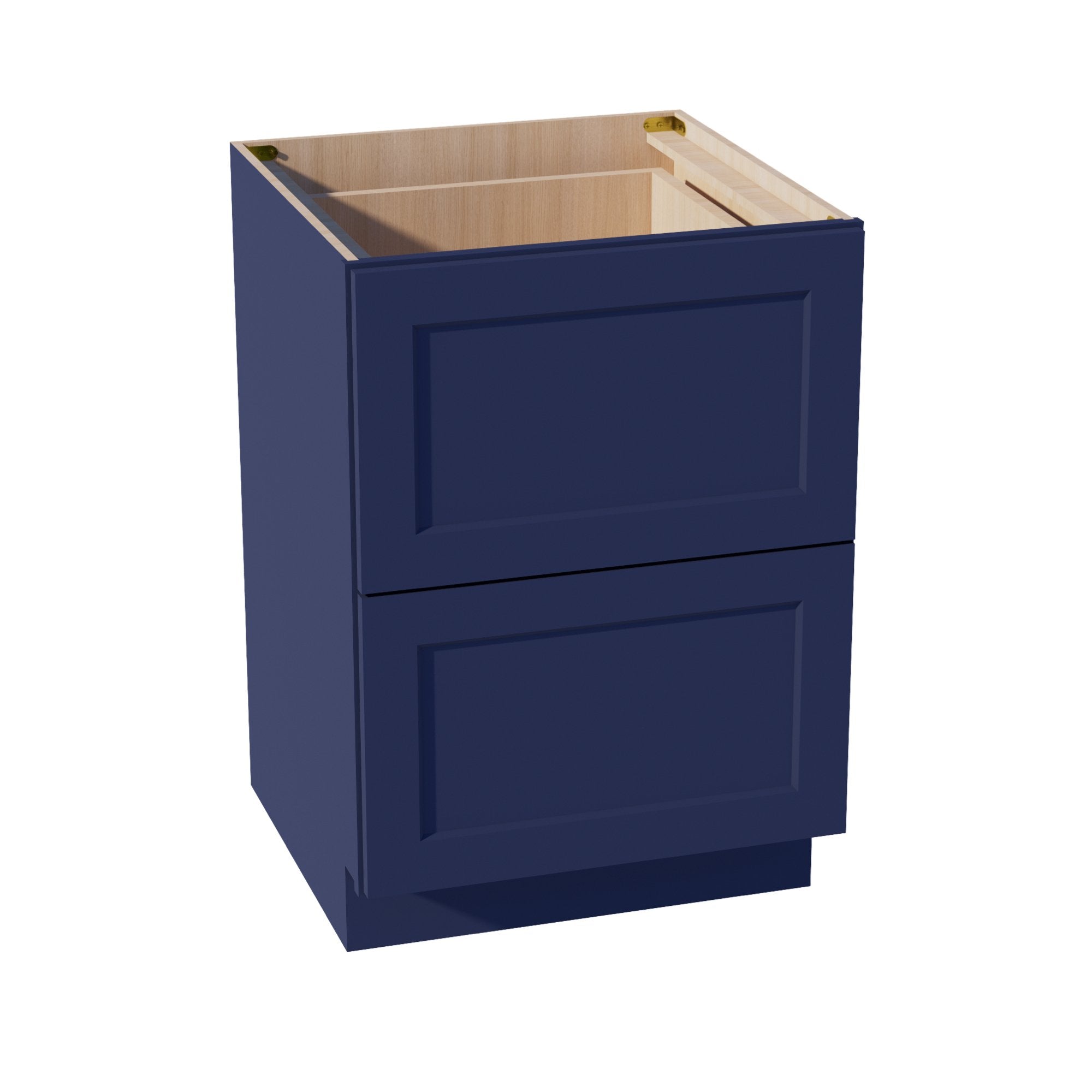 HB-DB24-2: Indigo Blue Shaker 24" 2 Drawers Base Cabinet