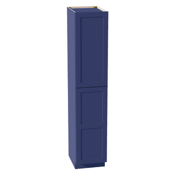 HB-TP1890: Indigo Blue Shaker 18"W x 90"H x 24"D 2 Doors & 5 Shelves Tall Shelf Pantry Cabinets