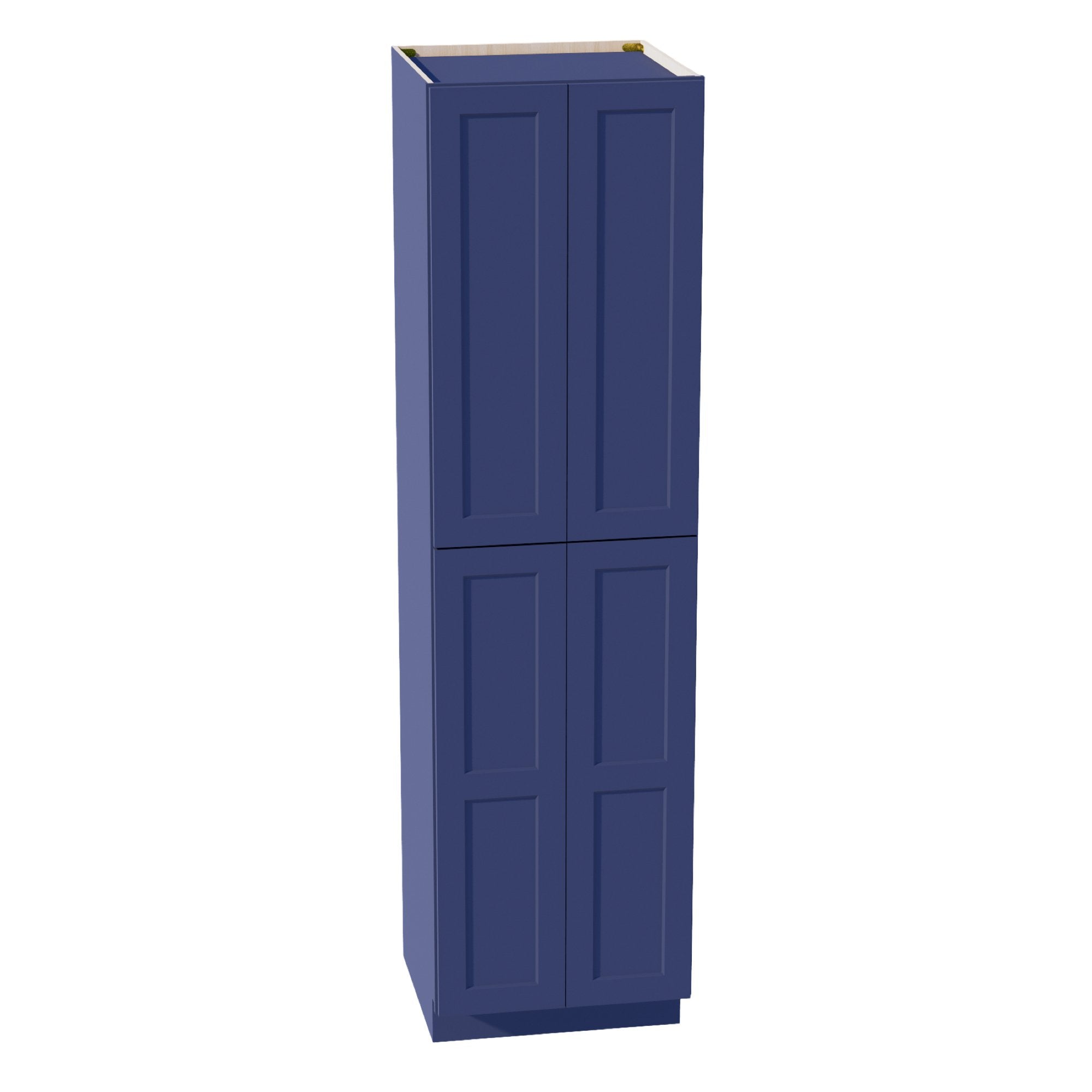 HB-TP2490: Indigo Blue Shaker 24"W x 90"H x 24"D 4 Door & 5 Shelves Tall Shelf Pantry Cabinets