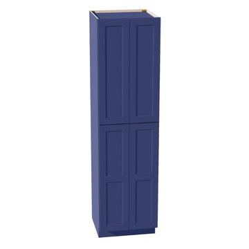 HB-TP2490: Indigo Blue Shaker 24"W x 90"H x 24"D 4 Door & 5 Shelves Tall Shelf Pantry Cabinets