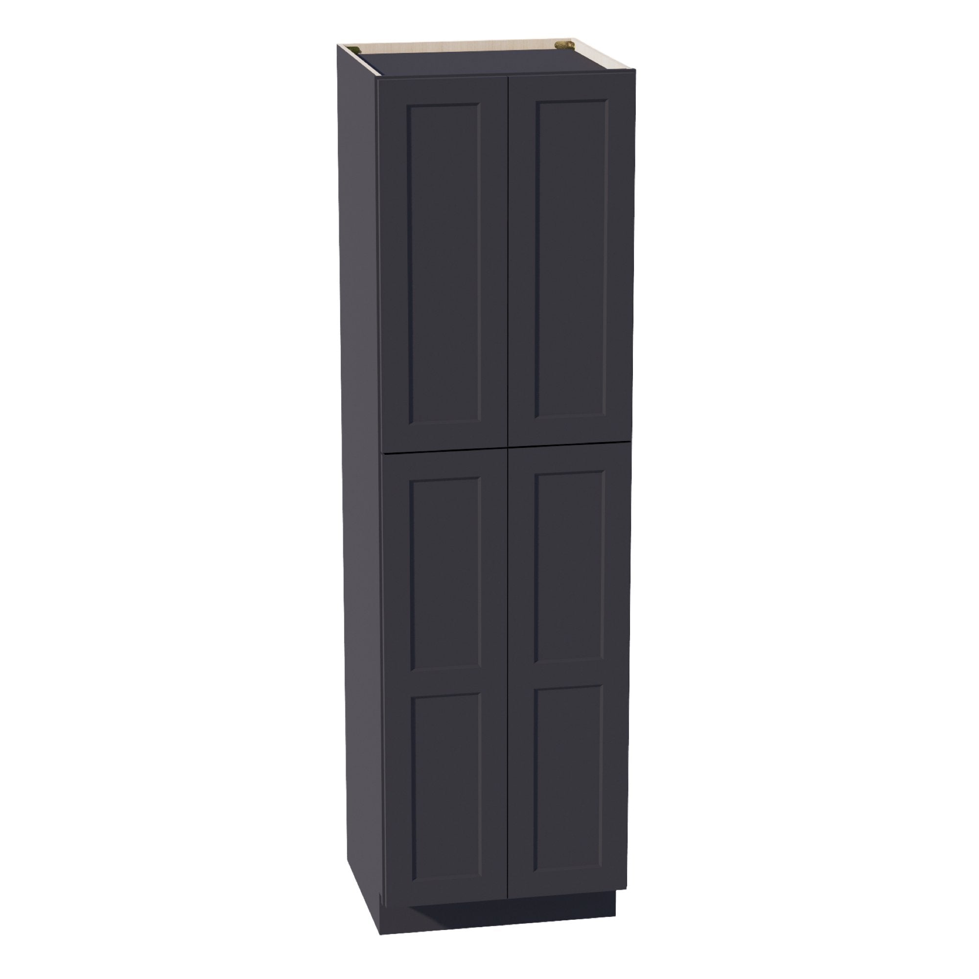 HE-TP2484: Ebony Black Shaker 24"W x 84"H x 24"D 5 Door & 5 Shelves Tall Shelf Pantry Cabinets