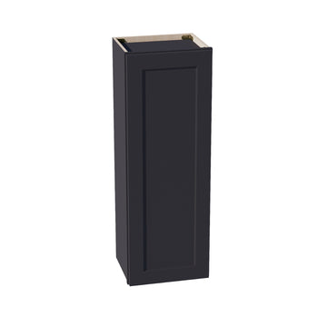 HE-W1542: Ebony Black Shaker 15"W x 42"H 1 Door & 3 Shelves Standard Wall Cabinet