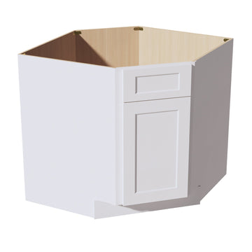 HF-DSB36: Frost White Shaker 39" 1 Door 1 False Drawer Corner Sink Base Cabinets