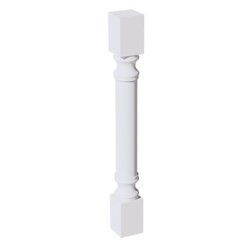 HF-RP436: Frost White Shaker 04"W x 36"H x 04"D Round Roman Pillar