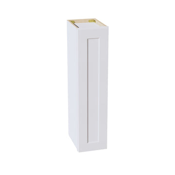 HF-W0936: Frost White Shaker 09"W x 36"H 1 Door & 2 Shelves Standard Wall Cabinet